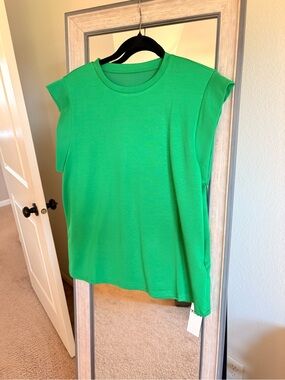 Women's Bright Green Crewneck Sleeveless Tank